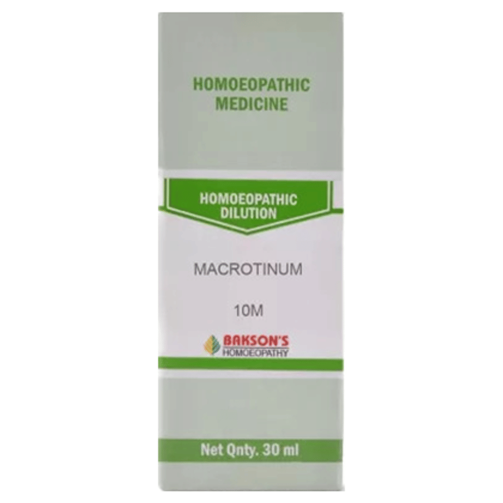 Bakson's Homeopathy Macrotinum Dilution 10M bottle of 30 ml Dilution