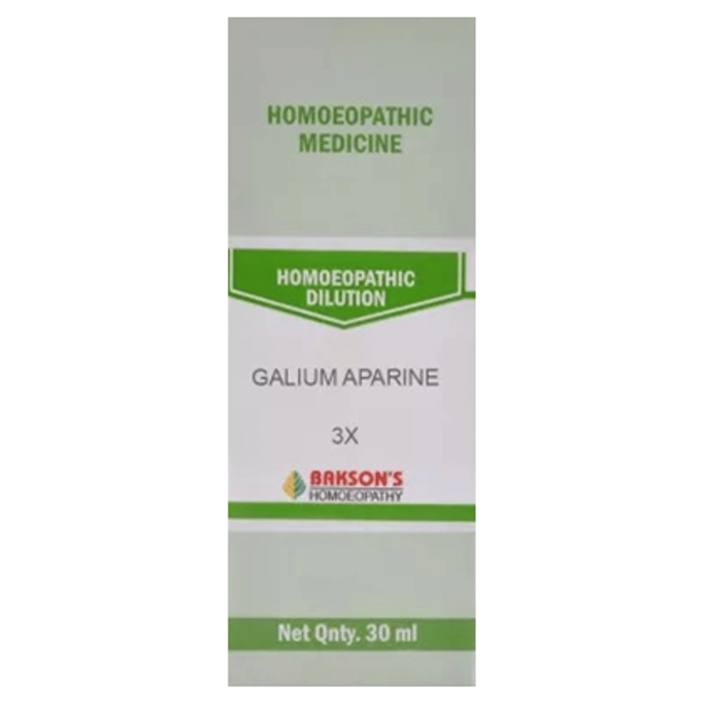 Bakson's Homeopathy Galium Aparine Dilution 3X bottle of 30 ml Dilution