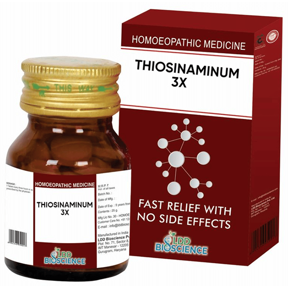 LDD Bioscience Thiosinaminum 3X bottle of 25 gm Tablet