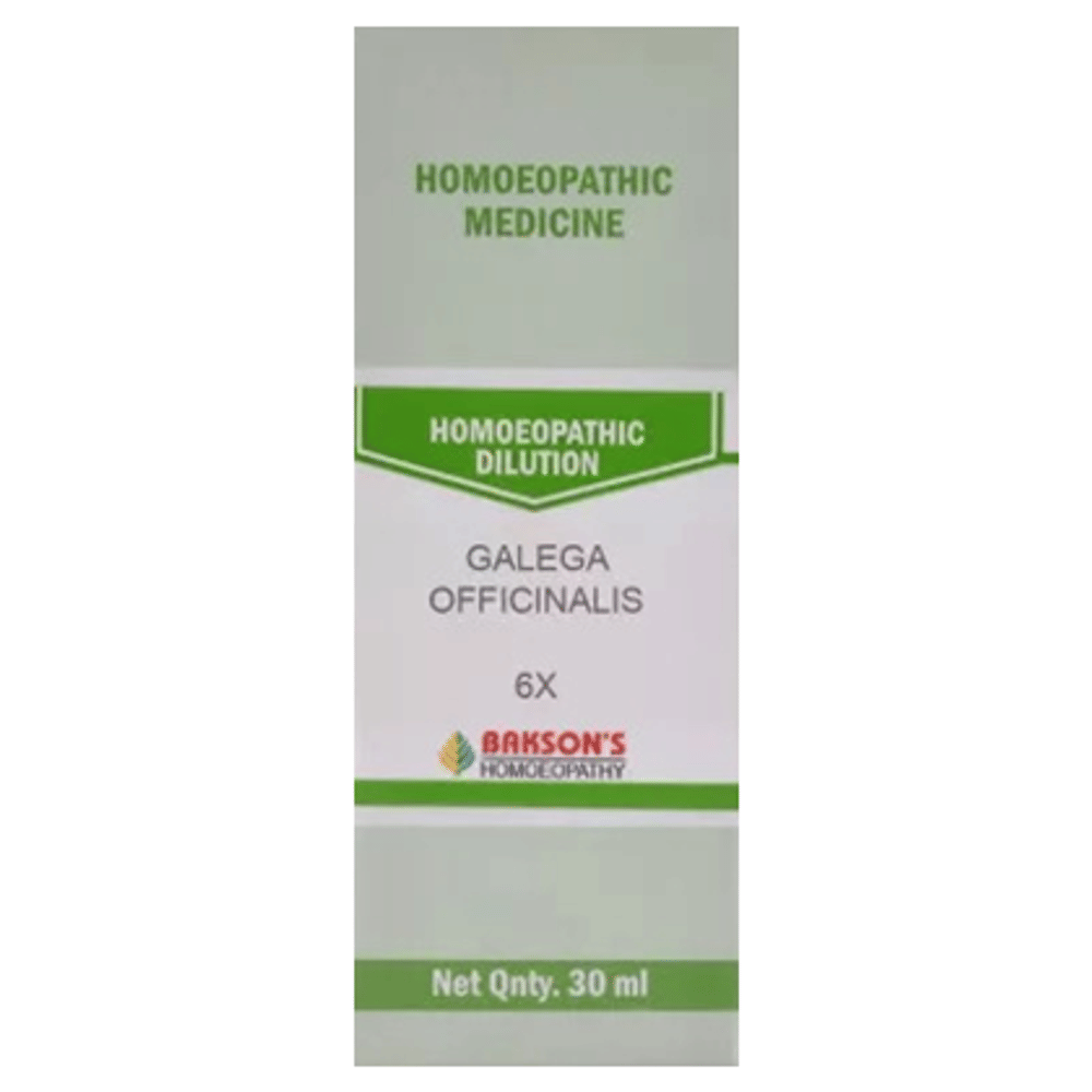 Bakson's Homeopathy Galega Officinalis Dilution 6X bottle of 30 ml Dilution