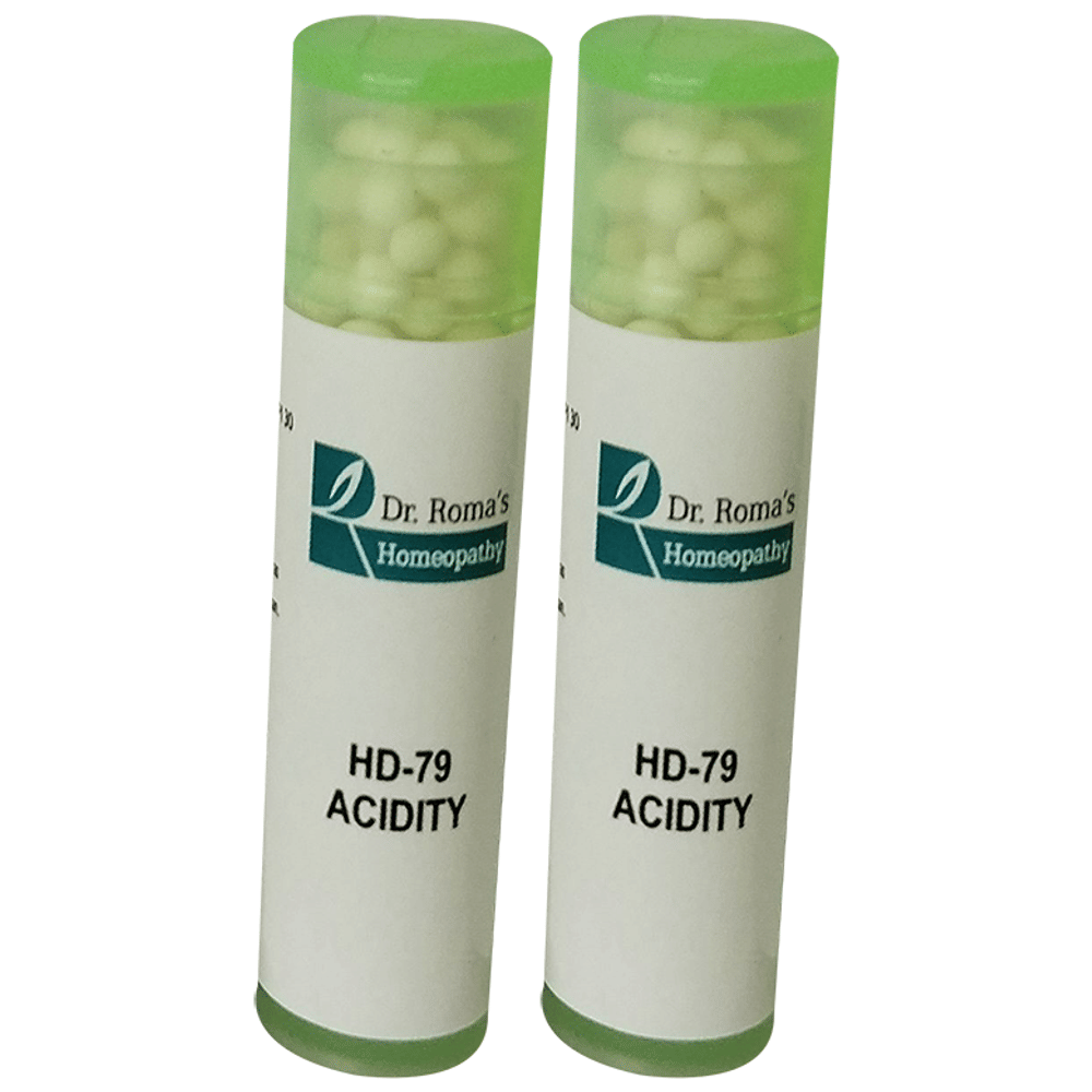 Dr. Romas Homeopathy HD-79 Acidity, 2 Bottles of 2 Dram packet of 2 bottles