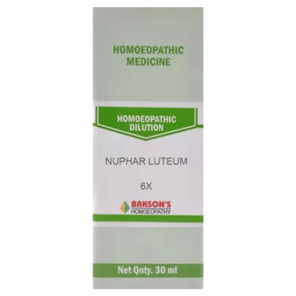 Bakson's Homeopathy Nuphar Luteum Dilution 6X bottle of 30 ml Dilution