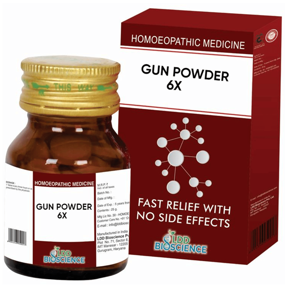 LDD Bioscience Gun Powder 6X bottle of 25 gm Tablet