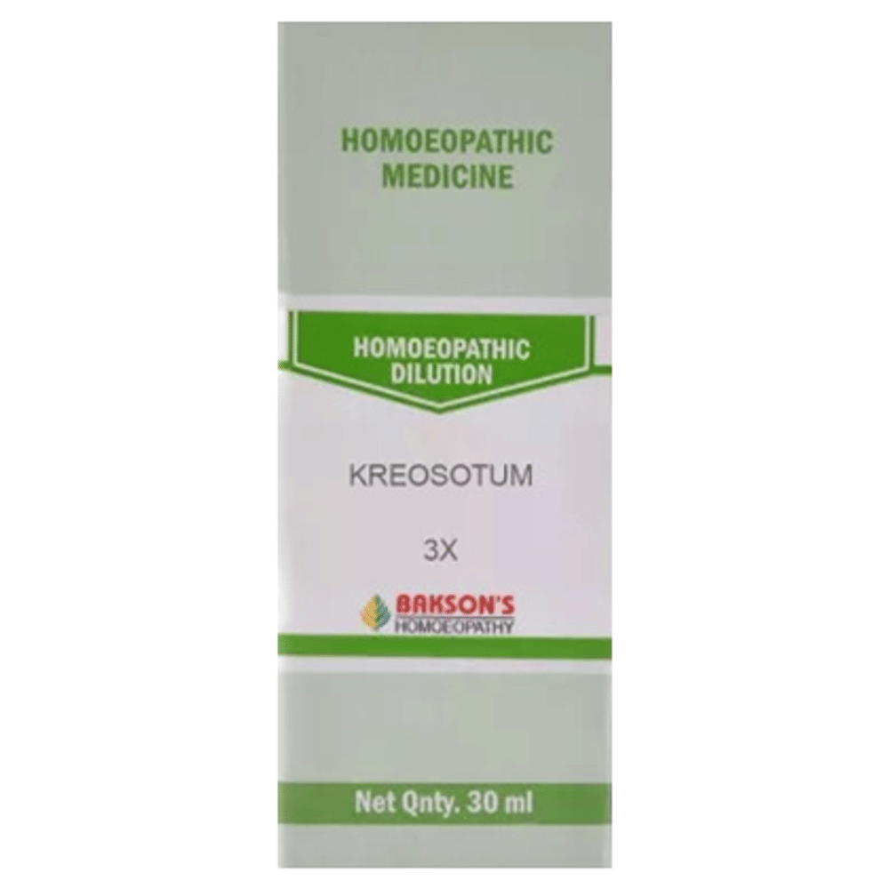 Bakson's Homeopathy Kreosotum Dilution 3X bottle of 30 ml Dilution