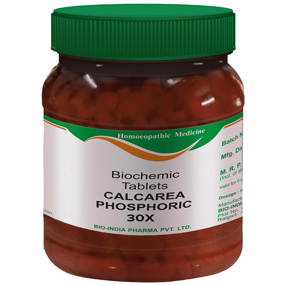 Bio India Calcarea Phosphoric Biochemic Tablet 30X bottle of 450 gm Biochemic Tablet