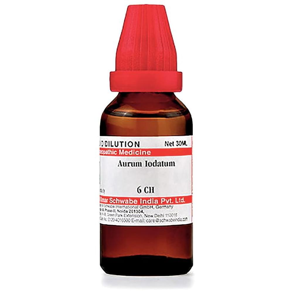 Dr Willmar Schwabe India Aurum Iodatum Dilution 6 CH bottle of 30 ml Dilution Dr Willmar Schwabe India Aurum Iodatum Dilution 6 CH bottle of 30 ml Dilution