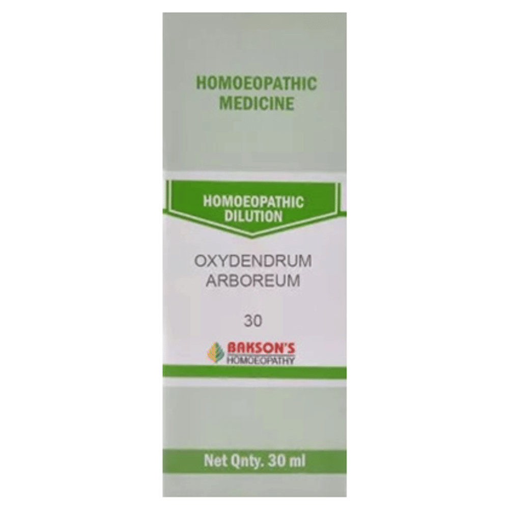 Bakson's Homeopathy Dilution Oxydendrum Arboreum 30 bottle of 30 ml Dilution