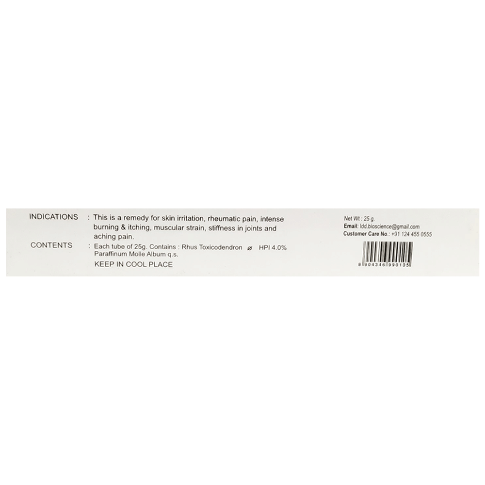 LDD Bioscience Rhus Tox Ointment tube of 25 gm Ointment