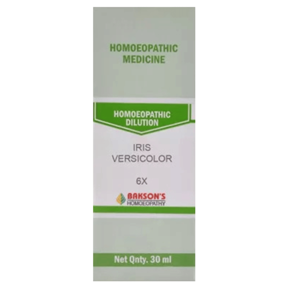 Bakson's Homeopathy Iris Versicolor Dilution 6X bottle of 30 ml Dilution
