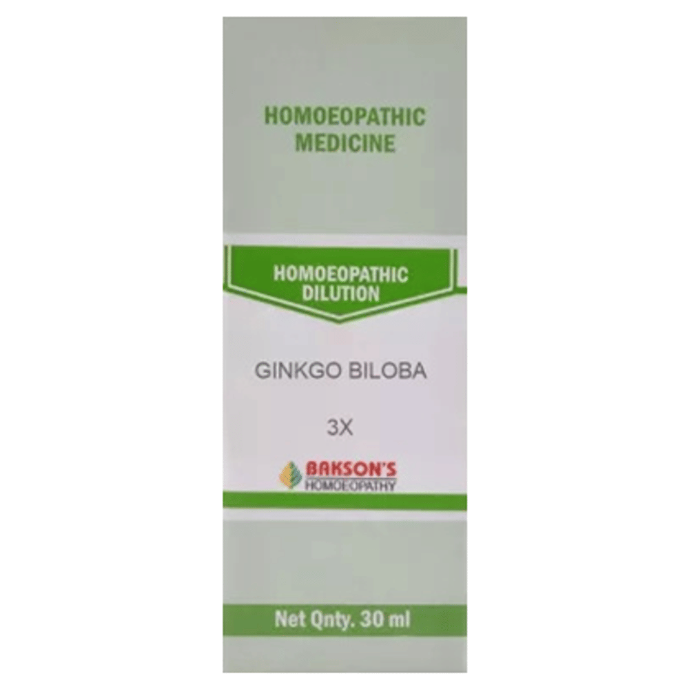 Bakson's Homeopathy Ginkgo Biloba Dilution 3X bottle of 30 ml Dilution