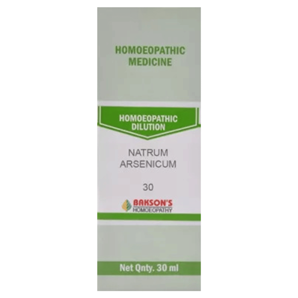 Bakson's Homeopathy Natrum Arsenicum Dilution 30 CH bottle of 30 ml Dilution