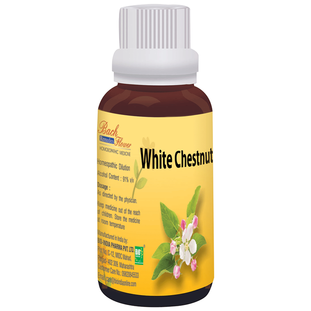 Bio India Bach Flower White Chestnut bottle of 100 ml Dilution Bio India Bach Flower White Chestnut bottle of 100 ml Dilution