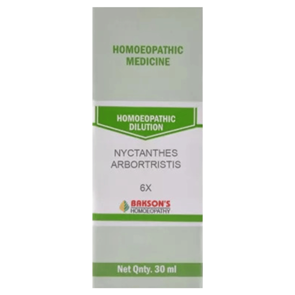 Bakson's Homeopathy Nyctanthes Arbortristis Dilution 6X bottle of 30 ml Dilution Bakson's Homeopathy Nyctanthes Arbortristis Dilution 6X bottle of 30 ml Dilution
