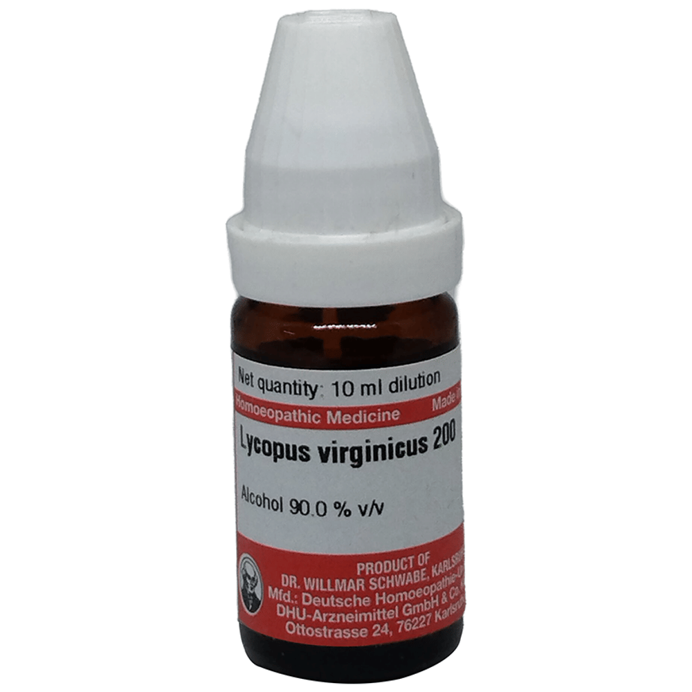 Dr Willmar Schwabe Germany Lycopus Virginicus Dilution 200 bottle of 10 ml Dilution