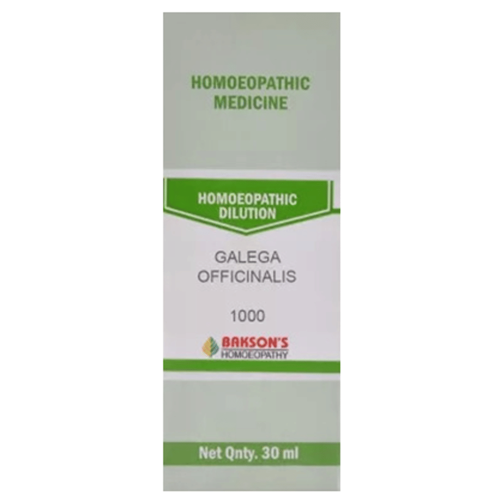 Bakson's Homeopathy Galega Officinalis Dilution 1000 CH bottle of 30 ml Dilution