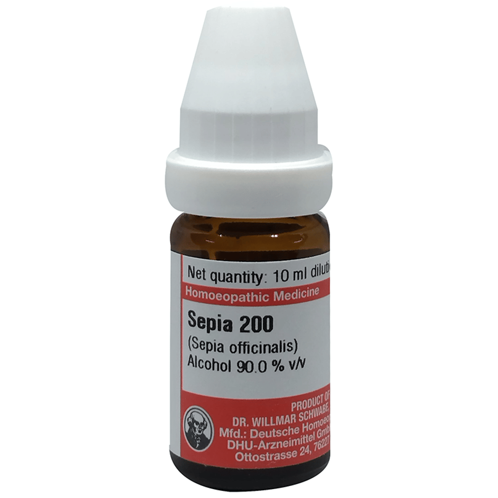 Dr Willmar Schwabe Germany Sepia Dilution 200 CH bottle of 10 ml Dilution