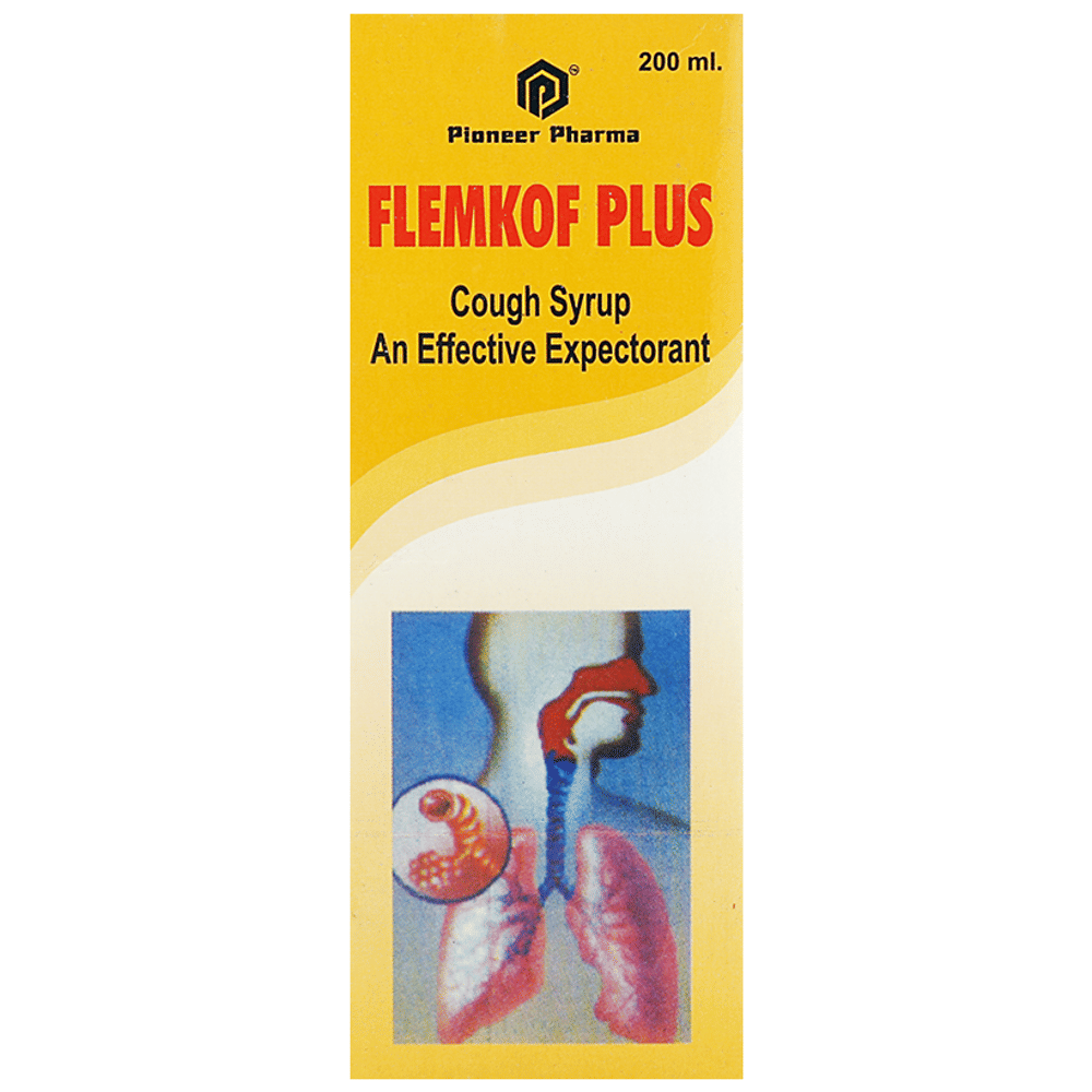 Pioneer Pharma Flemkof Plus Cough Syrup (200ml Each) combo pack of 2 bottles