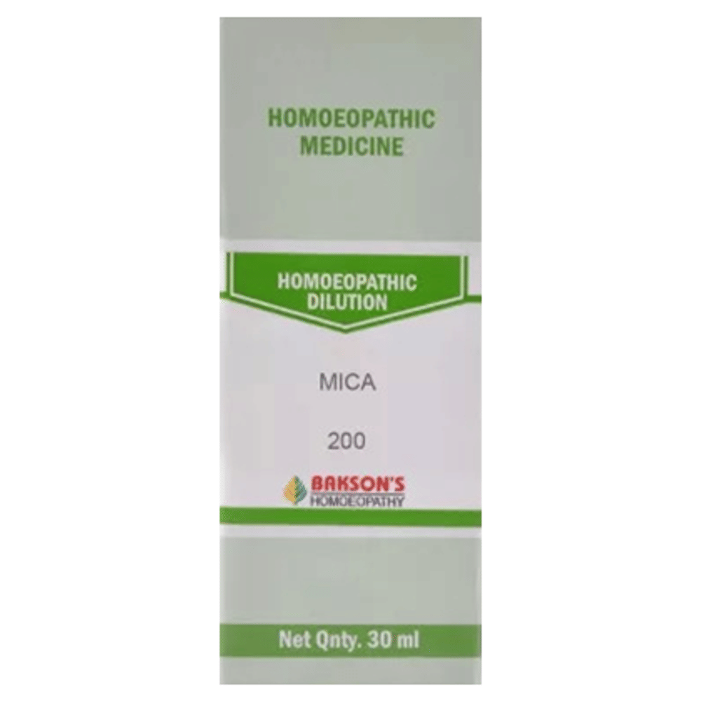 Bakson's Homeopathy Mica Dilution 200 bottle of 30 ml Dilution