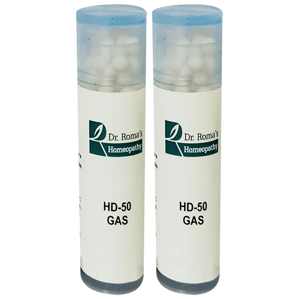 Dr. Romas Homeopathy HD-50 Gas packet of 2 bottles