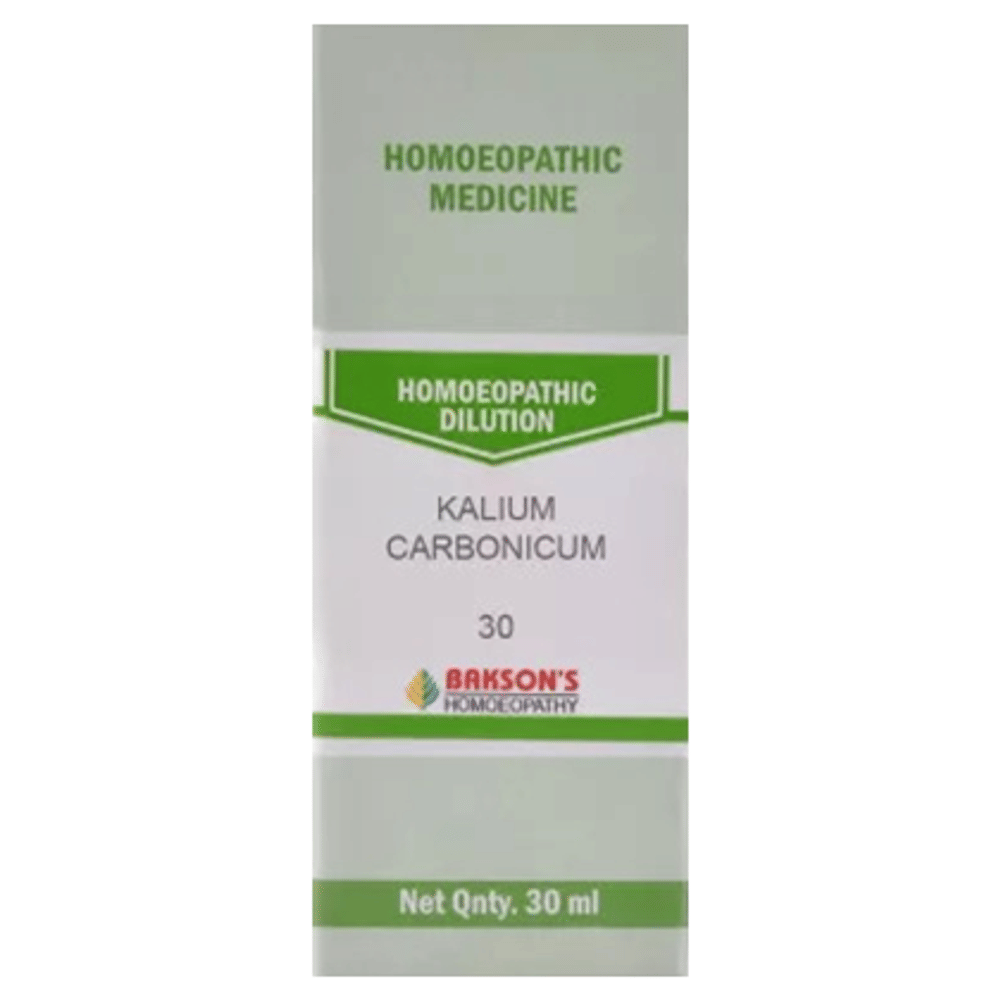 Bakson's Homeopathy Kalium Carbonicum Dilution 30 bottle of 30 ml Dilution