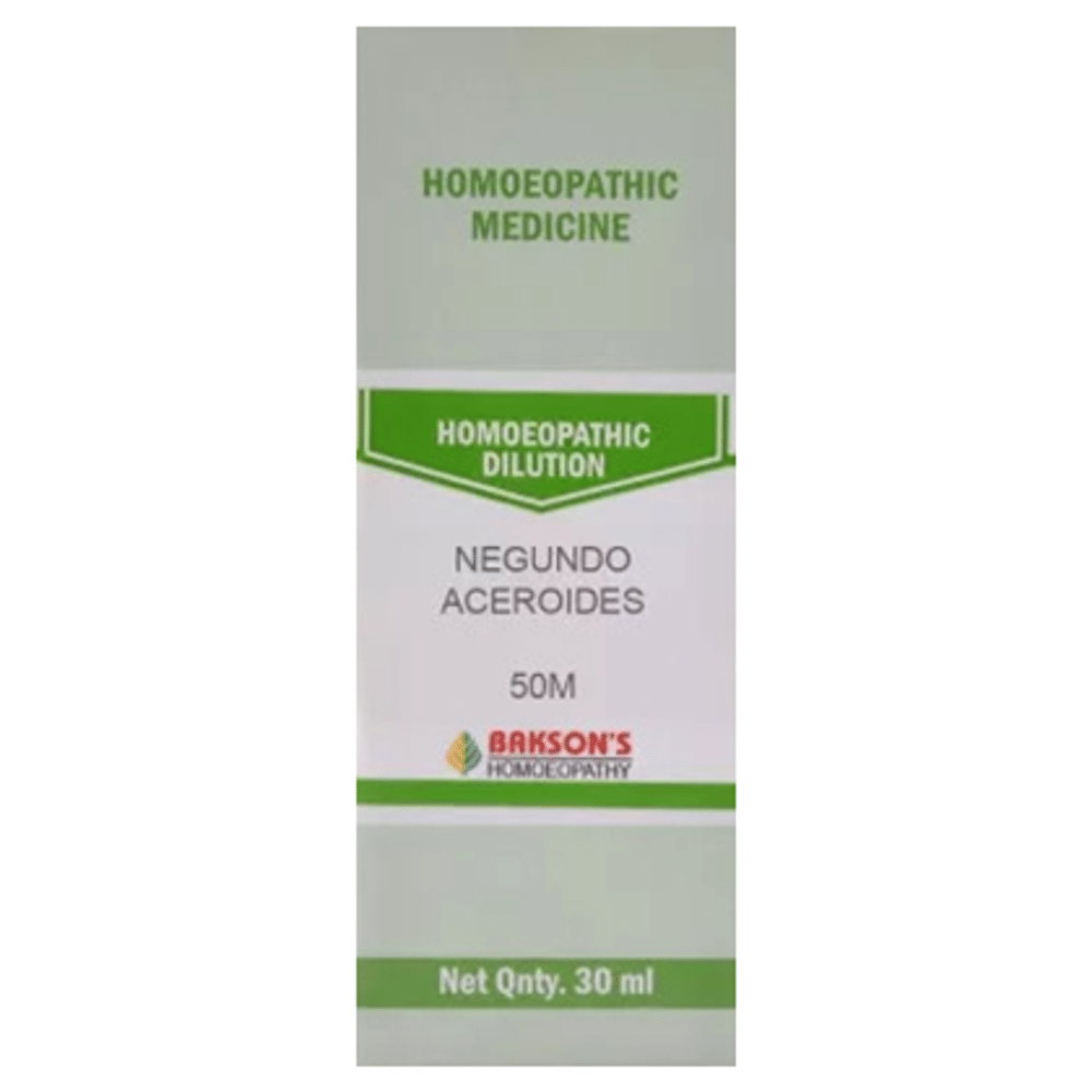 Bakson's Homeopathy Negundo Aceroides Dilution 50M bottle of 30 ml Dilution