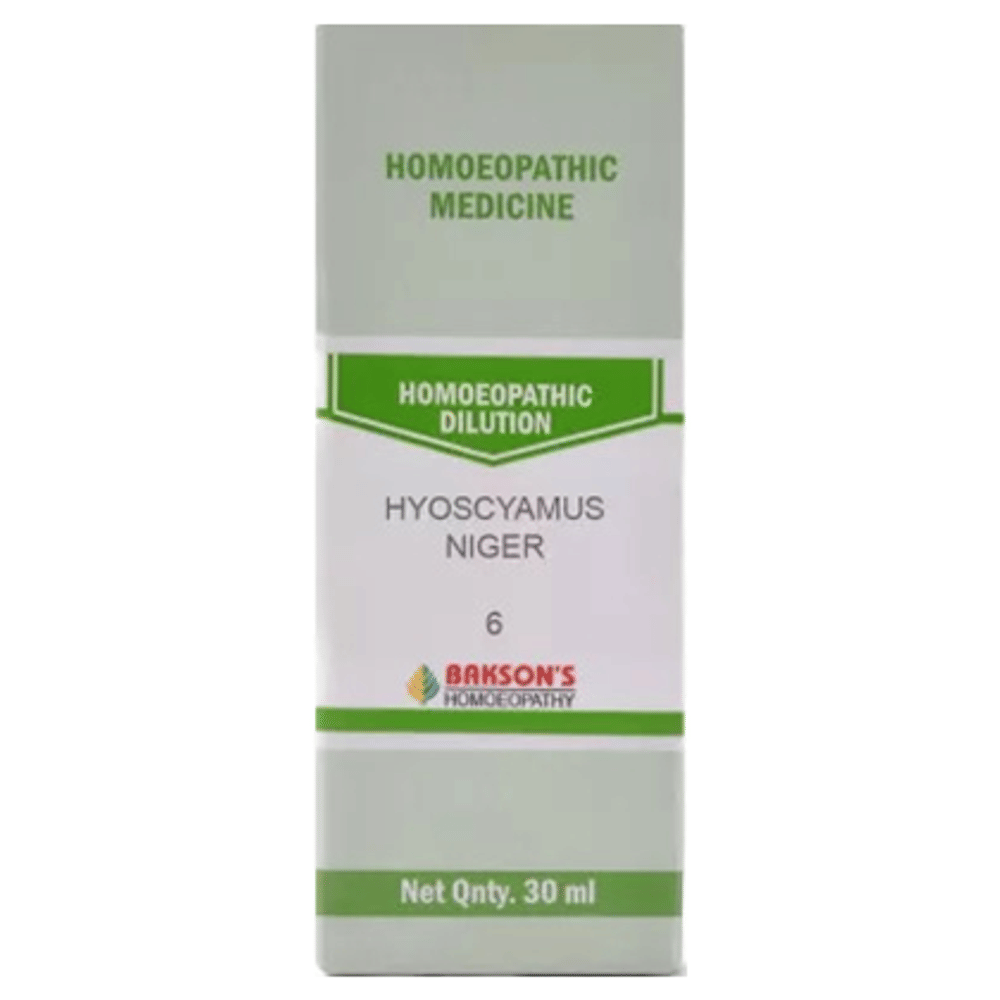 Bakson's Homeopathy Hyoscyamus Niger Dilution 6 CH bottle of 30 ml Dilution