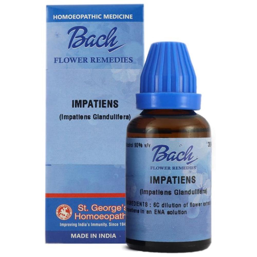 St. George‚Äôs Bach Flower Impatiens 6 CH bottle of 100 ml Dilution