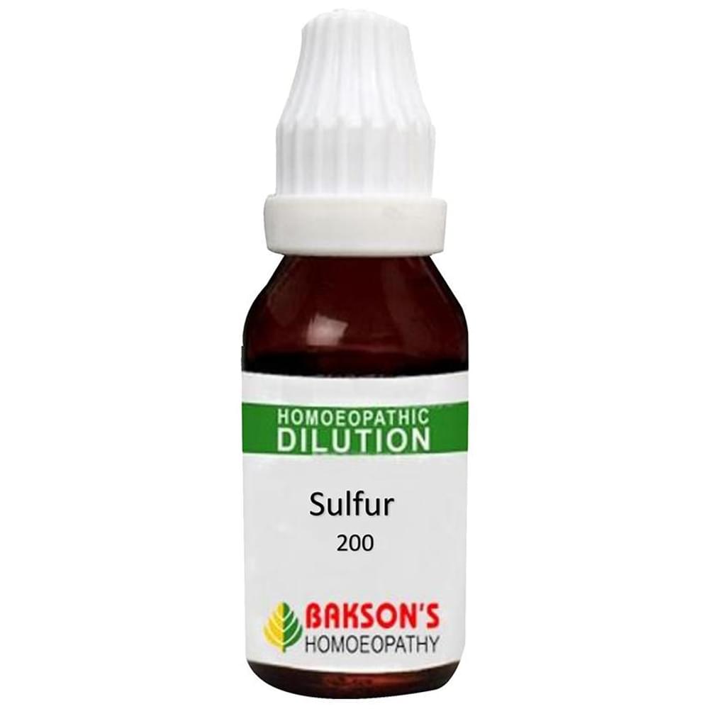 Bakson's Homeopathy Sulfur Dilution 200 CH bottle of 30 ml Dilution