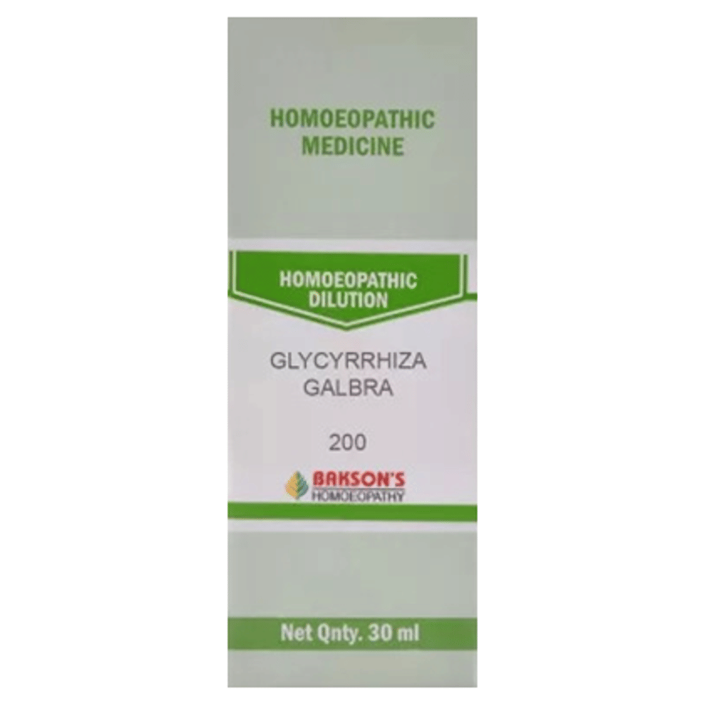 Bakson's Homeopathy Glycyrrhiza Galbra Dilution 200 bottle of 30 ml Dilution