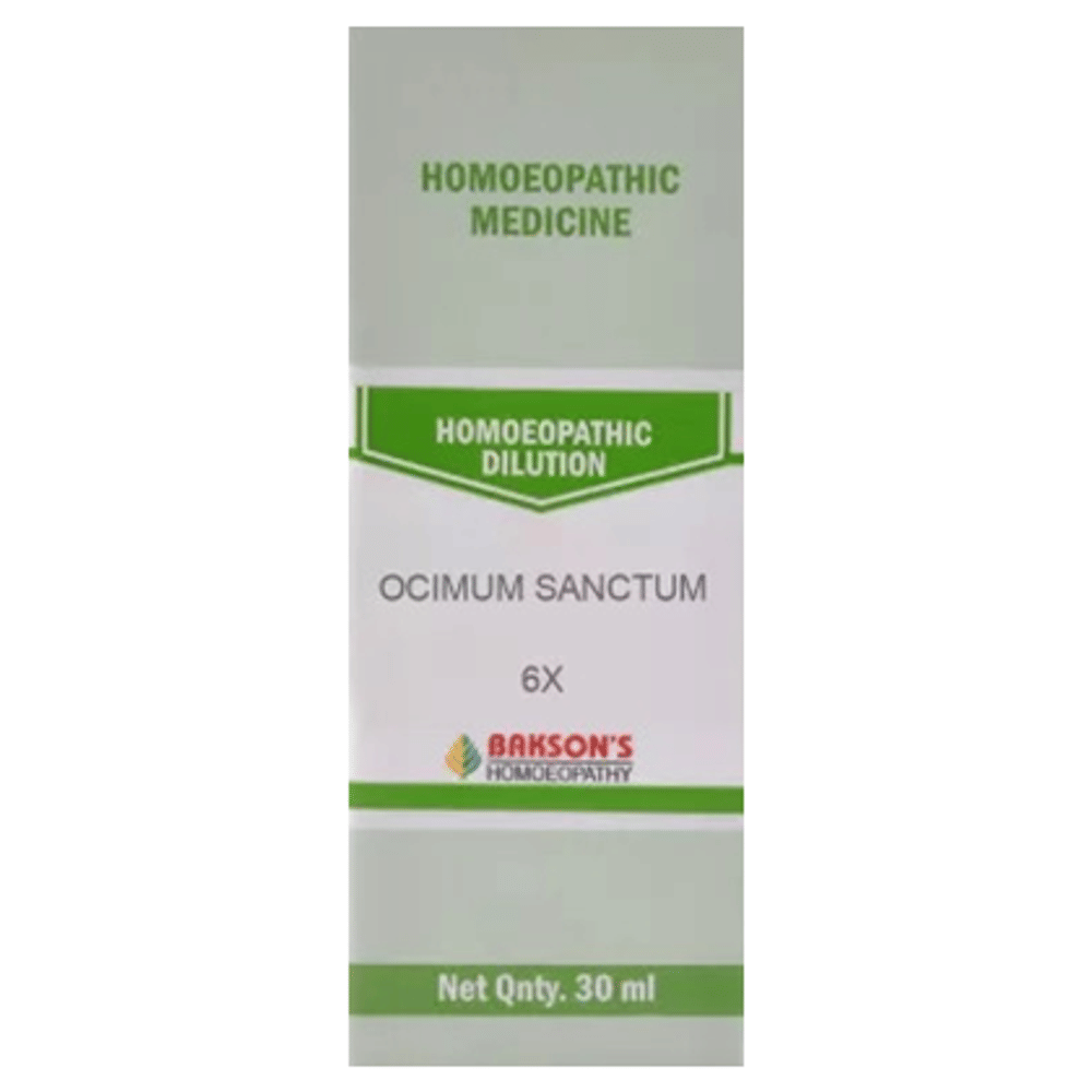 Bakson's Homeopathy Ocimum Sanctum Dilution 6X bottle of 30 ml Dilution