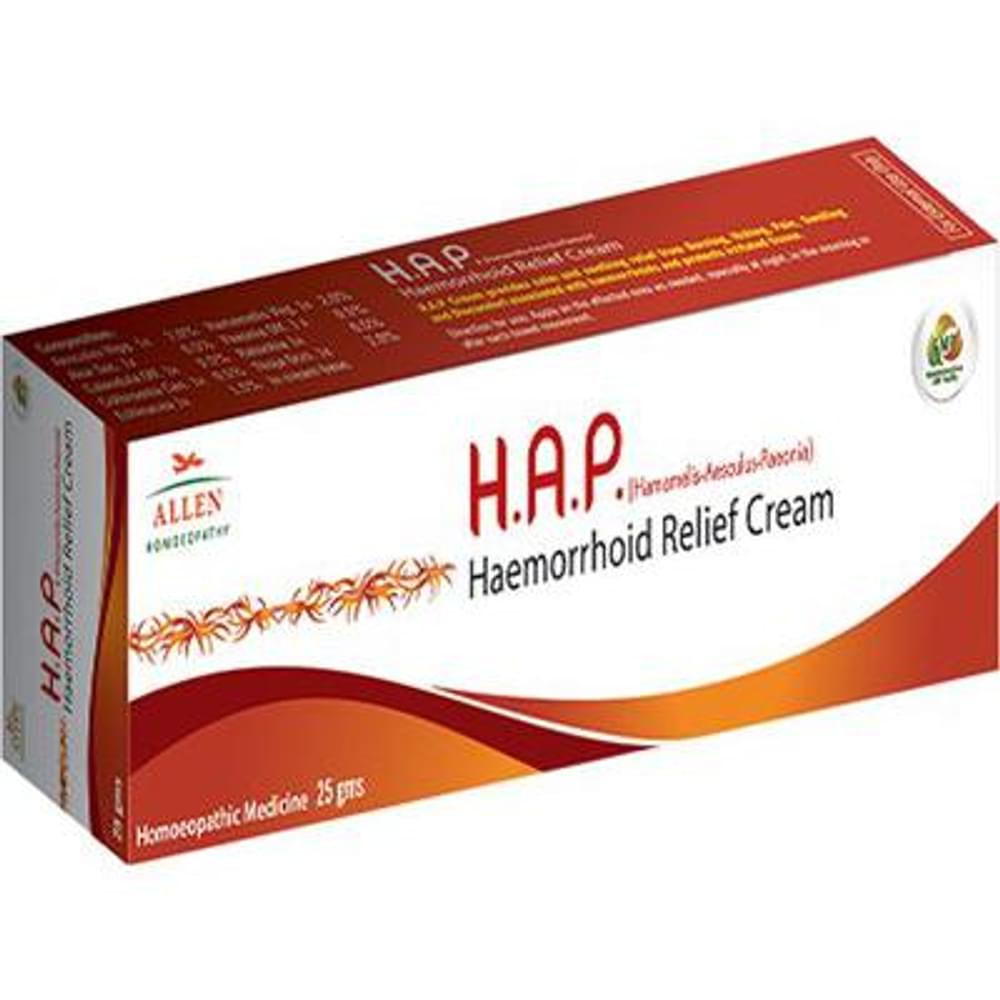 Allen H.A.P Haemorrhoid Relief Cream tube of 25 gm Cream Allen H.A.P Haemorrhoid Relief Cream tube of 25 gm Cream
