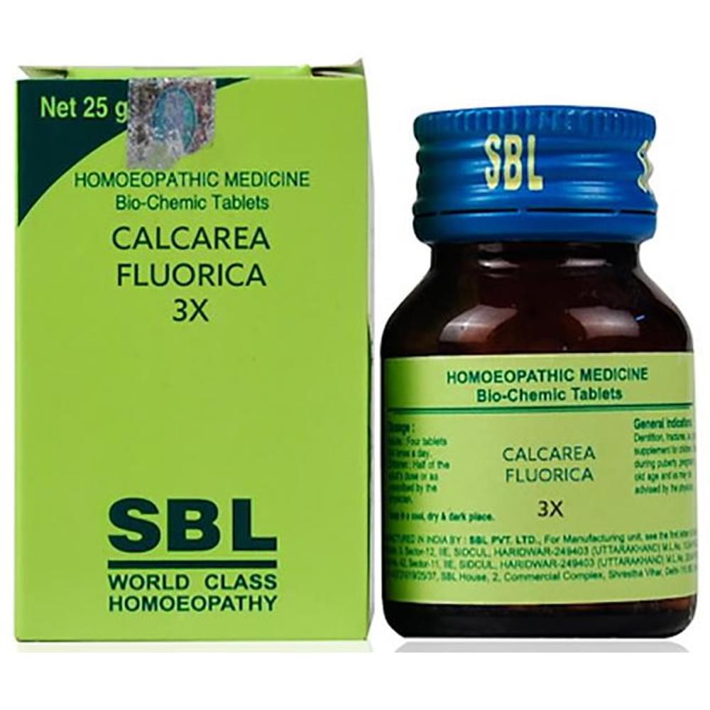 SBL Calcarea Fluorica Biochemic Tablet 3X bottle of 25 gm Biochemic Tablet
