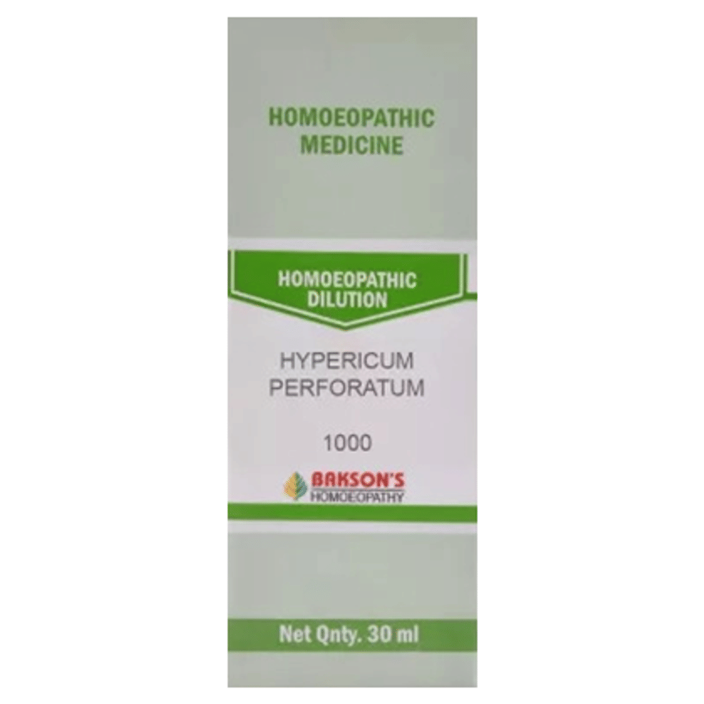 Bakson's Homeopathy Hypericum Perforatum Dilution 1000 CH bottle of 30 ml Dilution