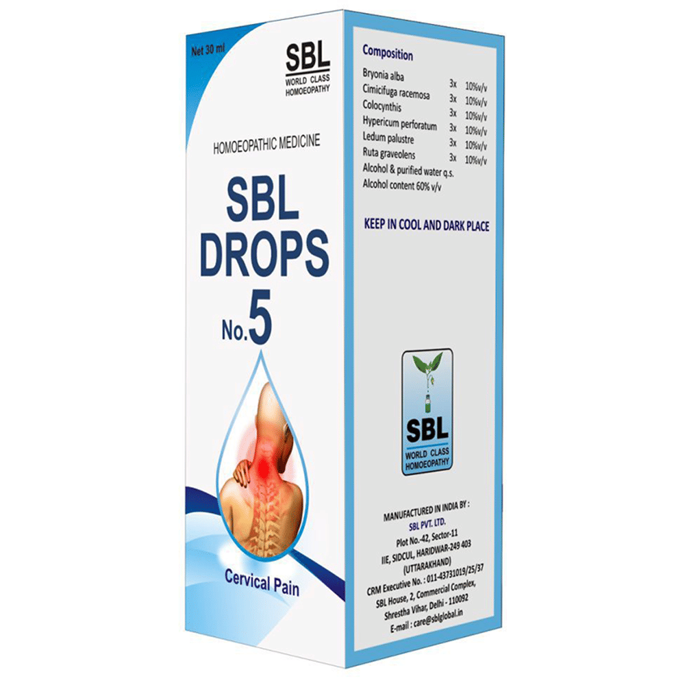 SBL Drops No. 5 (For Cervical Pain) bottle of 30 ml Drop