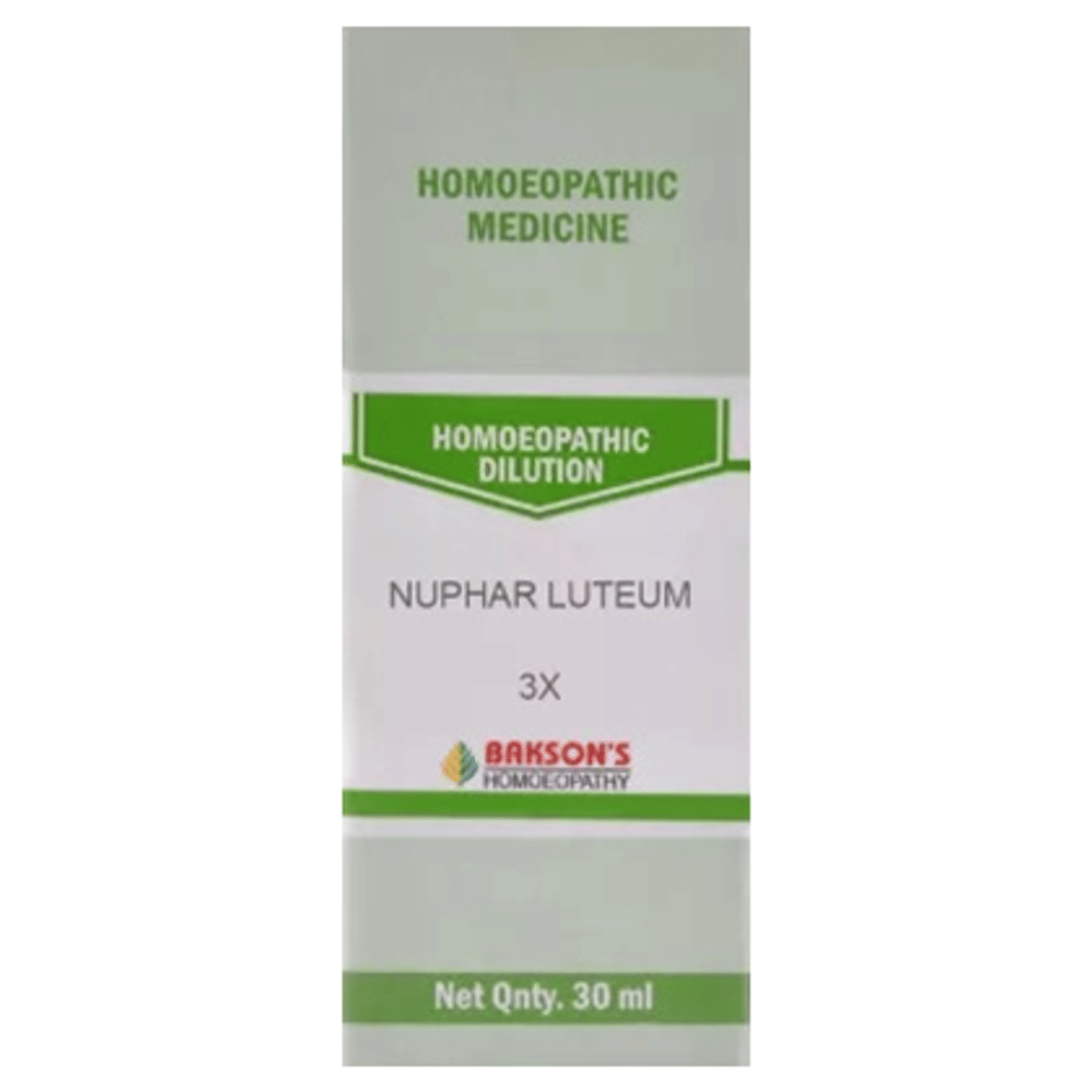 Bakson's Homeopathy Nuphar Luteum Dilution 3X bottle of 30 ml Dilution