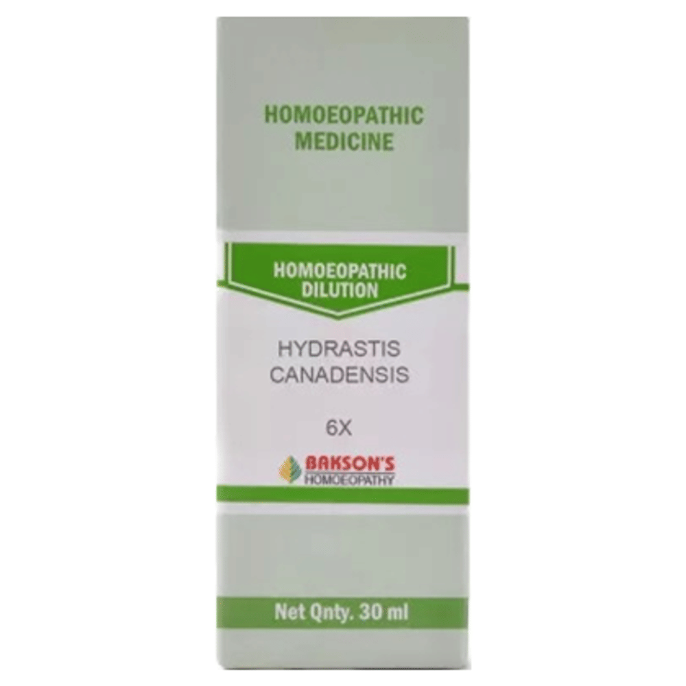 Bakson's Homeopathy Hydrastis Canadensis Dilution 6X bottle of 30 ml Dilution