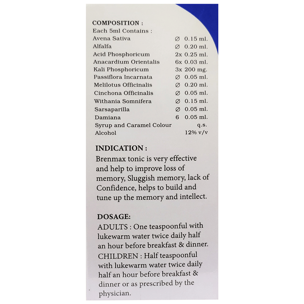 LDD Bioscience Brenmax Brain Tonic bottle of 115 ml Tonic