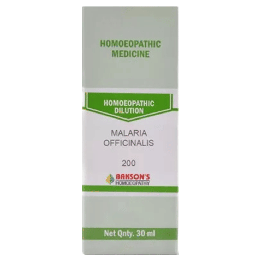 Bakson's Homeopathy Malaria Officinalis Dilution 200 bottle of 30 ml Dilution
