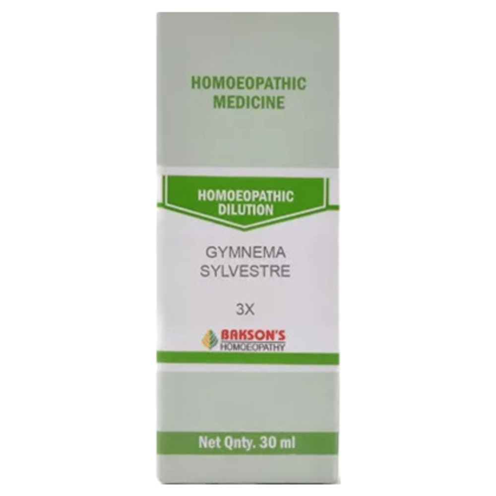 Bakson's Homeopathy Gymnema Sylvestre Dilution 3X bottle of 30 ml Dilution