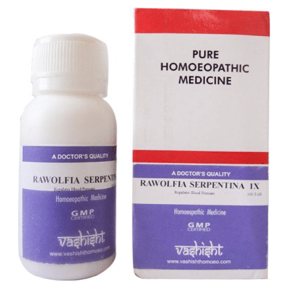 Vashisht Rawolfia Serpentina Tablet 1X bottle of 100 tablets