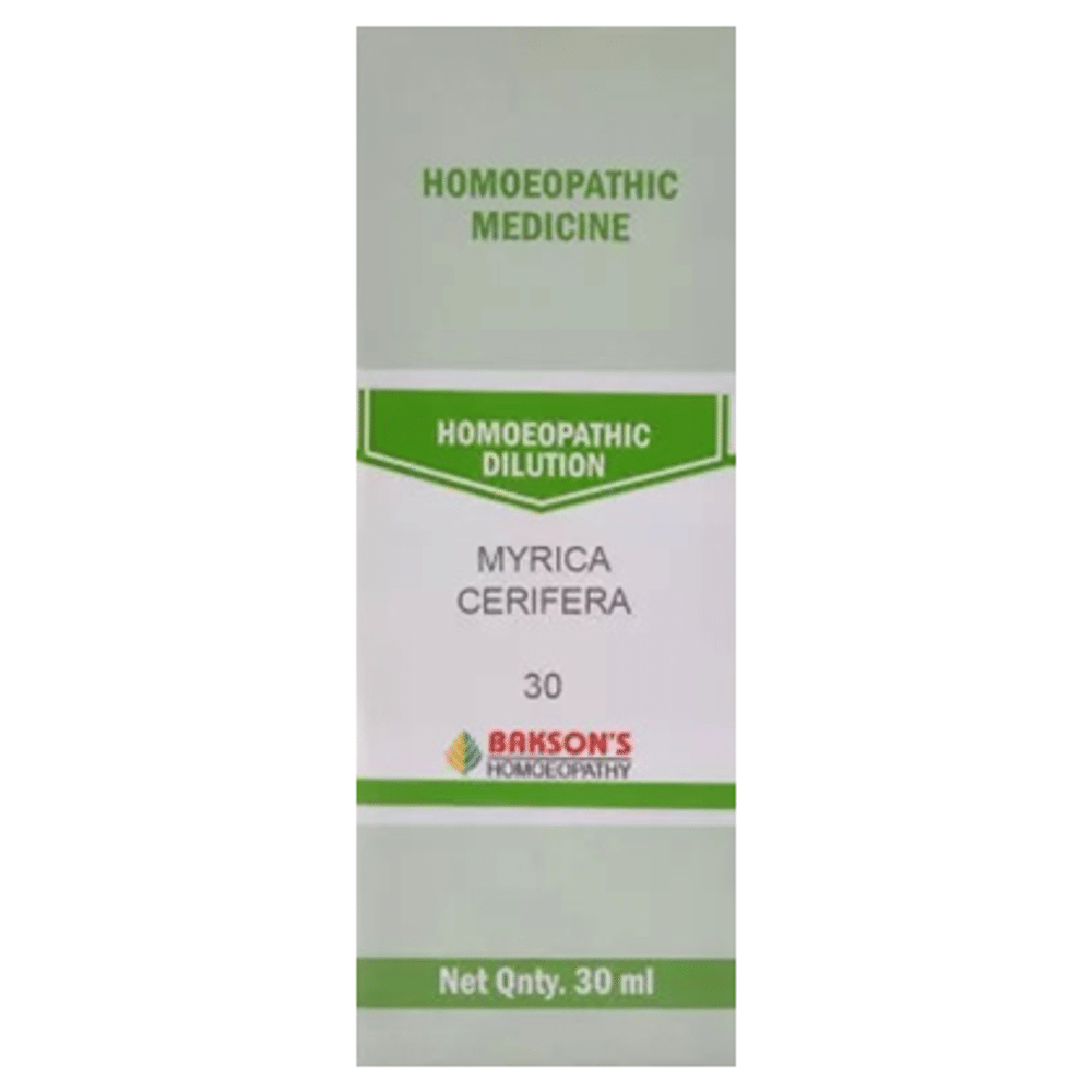 Bakson's Homeopathy Myrica Cerifera Dilution 30 bottle of 30 ml Dilution