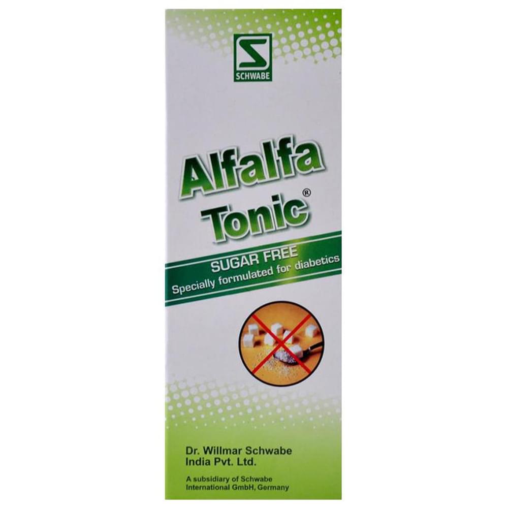 Dr Willmar Schwabe India Alfalfa Tonic Homeopathic Medicine Sugar Free bottle of 100 ml Tonic
