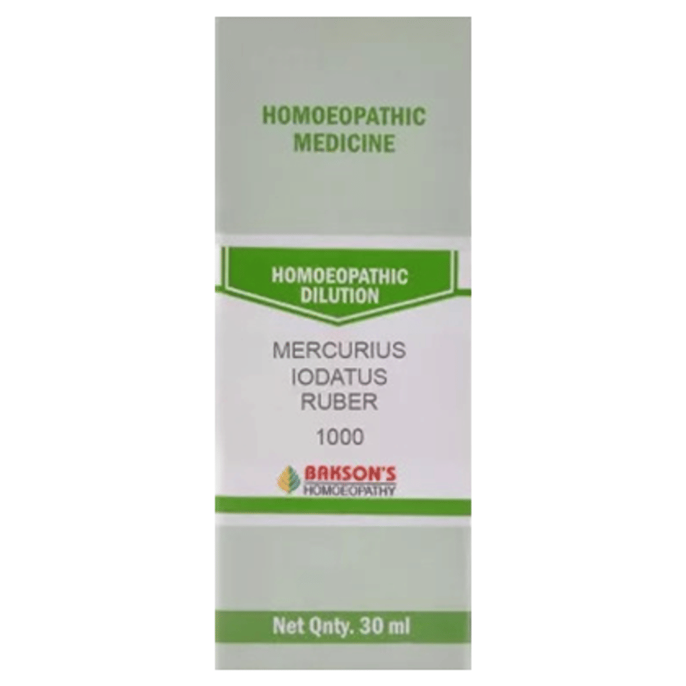Bakson's Homeopathy Mercurius Iodatus Ruber Dilution 1000 CH bottle of 30 ml Dilution