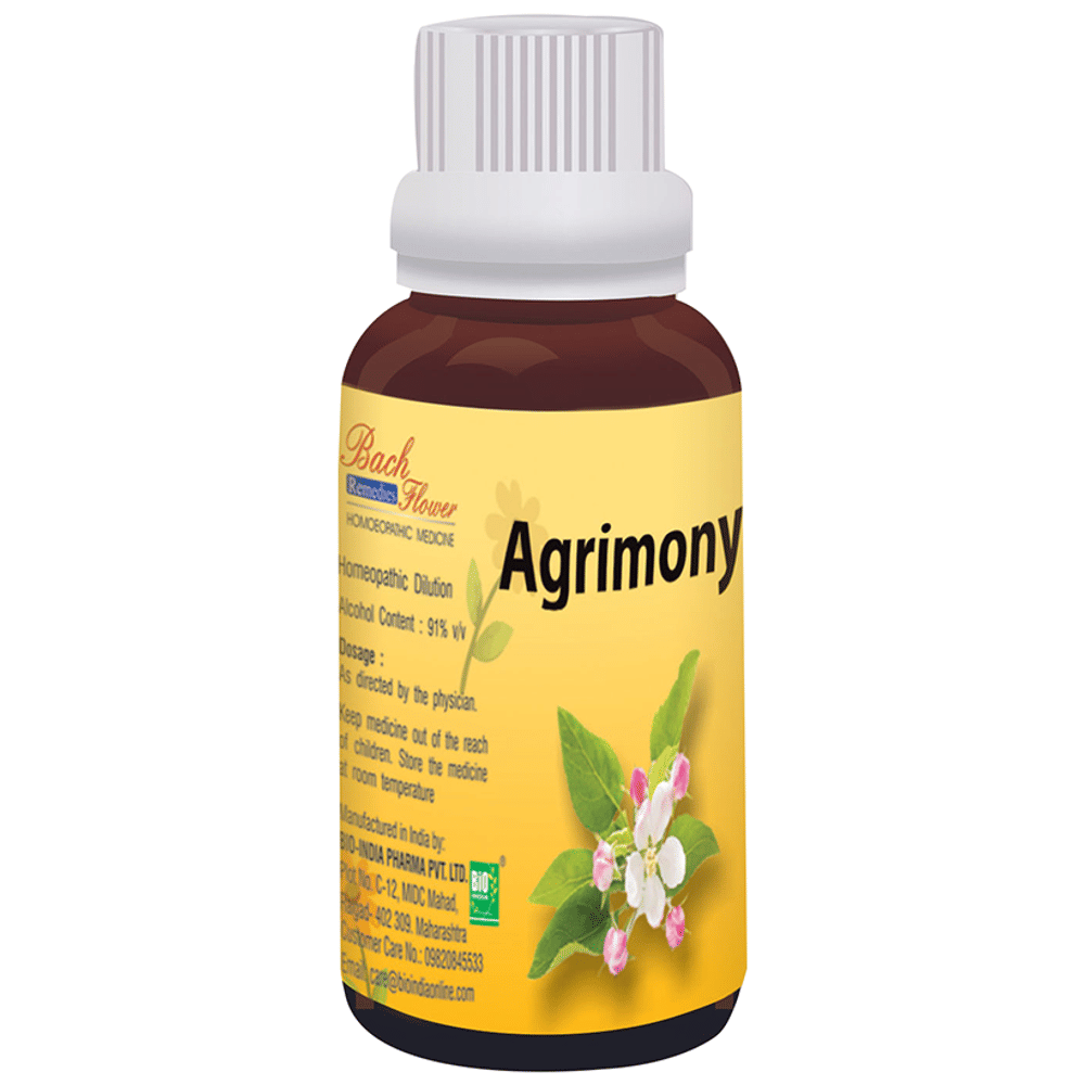 Bio India Bach Flower Agrimony bottle of 30 ml Dilution
