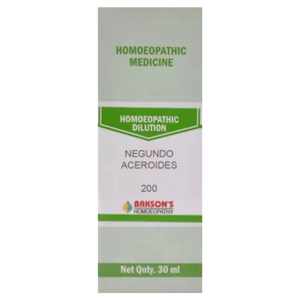 Bakson's Homeopathy Negundo Aceroides Dilution 200 bottle of 30 ml Dilution
