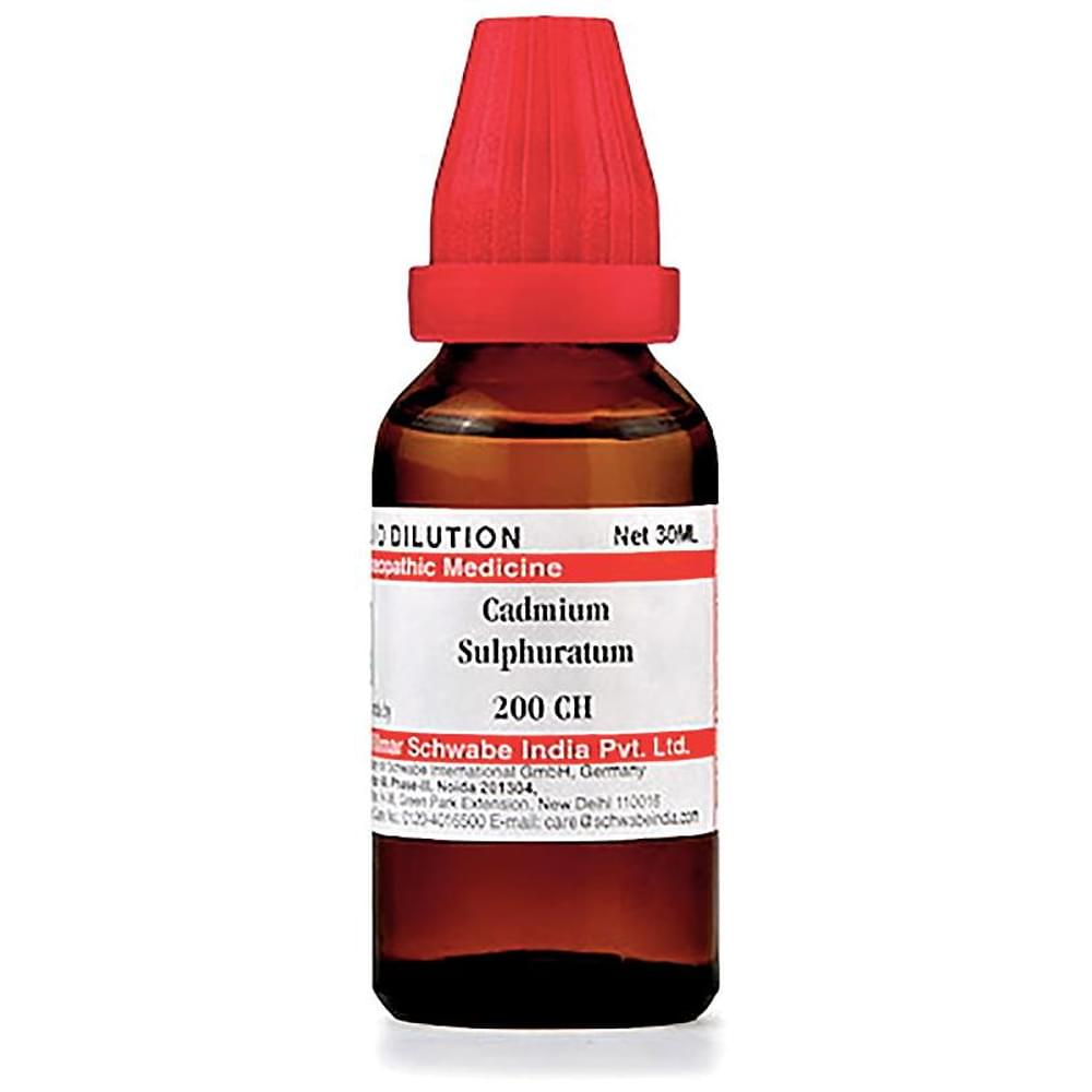 Dr Willmar Schwabe India Cadmium Sulphuratum Dilution 200 CH bottle of 30 ml Dilution Dr Willmar Schwabe India Cadmium Sulphuratum Dilution 200 CH bottle of 30 ml Dilution