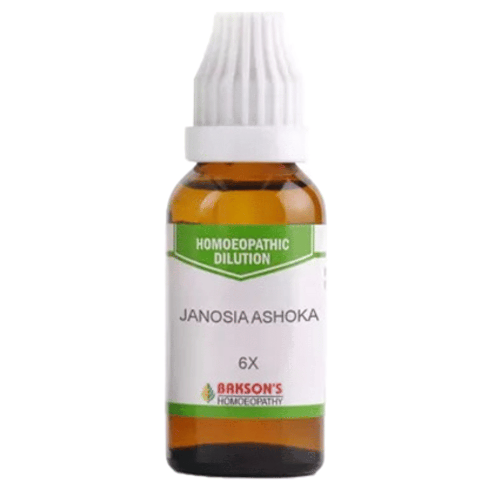 Bakson's Homeopathy Janosia Ashoka Dilution 6X bottle of 30 ml Dilution