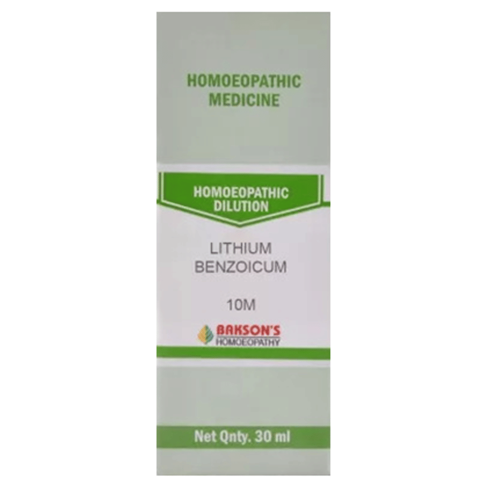 Bakson's Homeopathy Lithium Benzoicum Dilution 10M bottle of 30 ml Dilution