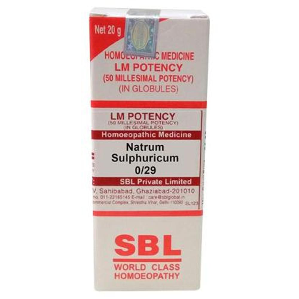 SBL Natrum Sulphuricum 0/29 LM bottle of 20 gm Globules