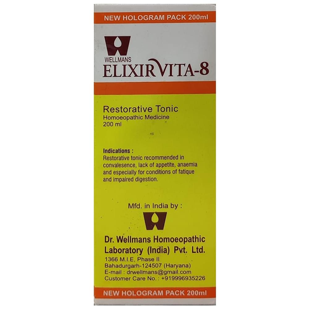 Dr. Wellmans Elixirvita 8 Restorative Tonic bottle of 200 ml Tonic